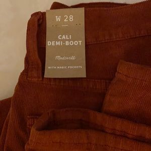NWT Madewell Cali Demi-Boot Jeans Corduroy Edition